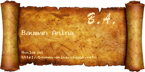 Bauman Anina névjegykártya